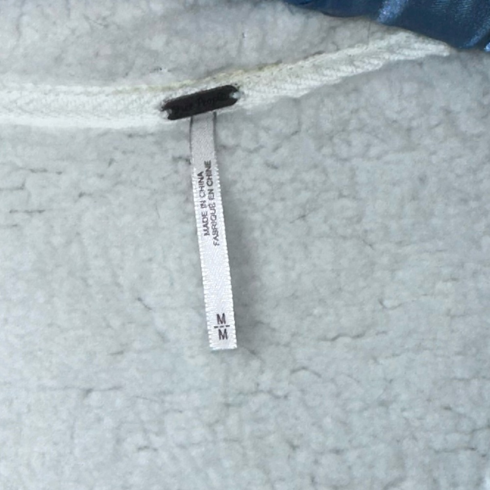 Free People Gray Sherpa Lined Jacket Cozy Faux Shearling Oversized M - Picture 5 of 10